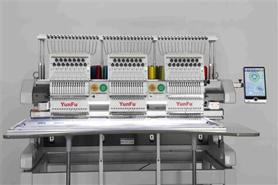 3-Kopf-Stickmaschine mit 12/15 Nadeln, computergesteuerte automatische Stickerei